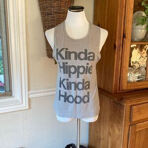 Women’s Kind of Hippie Kind Of Hood Grey Muscle Tank Size S